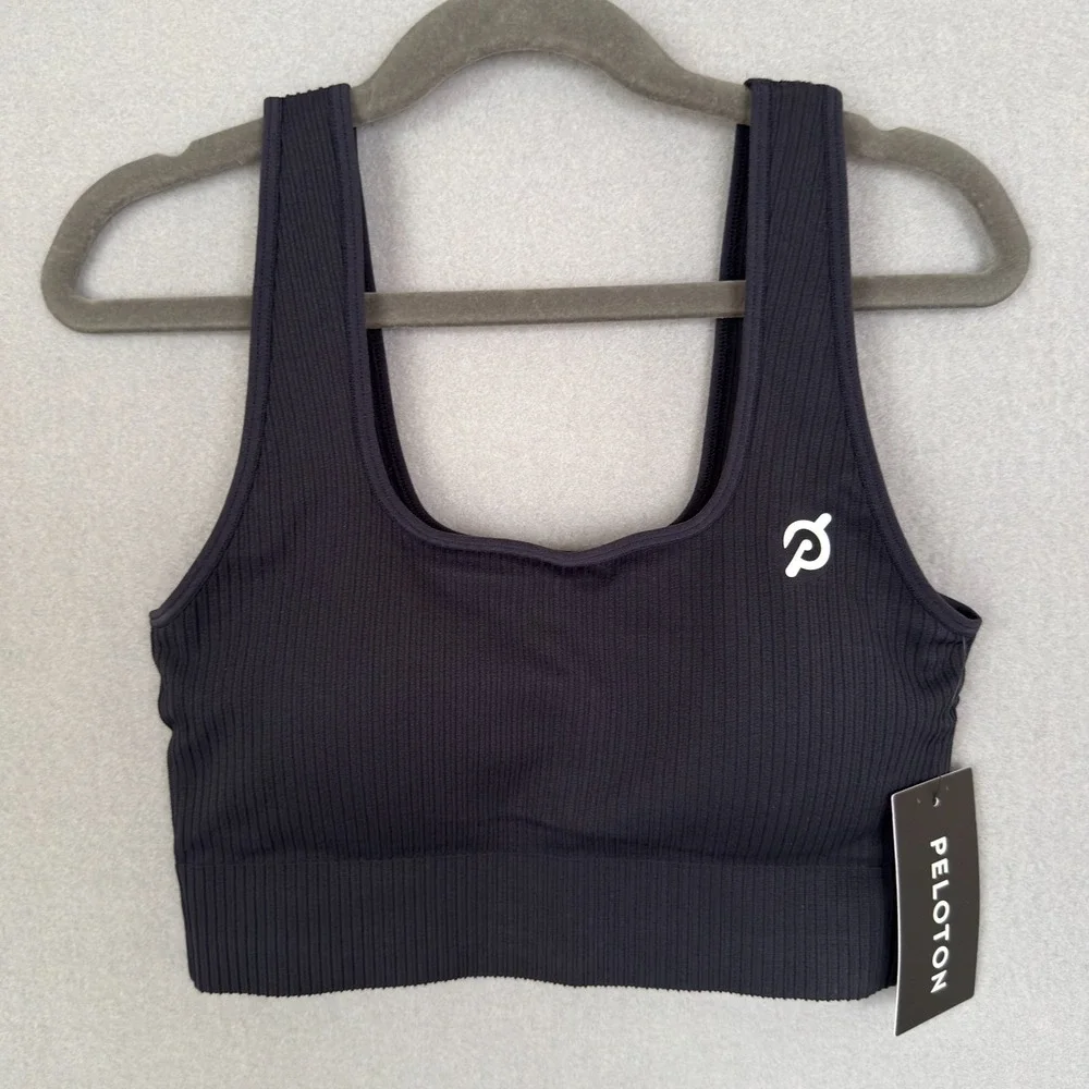 Peloton Women's Size XS/S Seamless Square Neck Bra 214‎ Black NWT